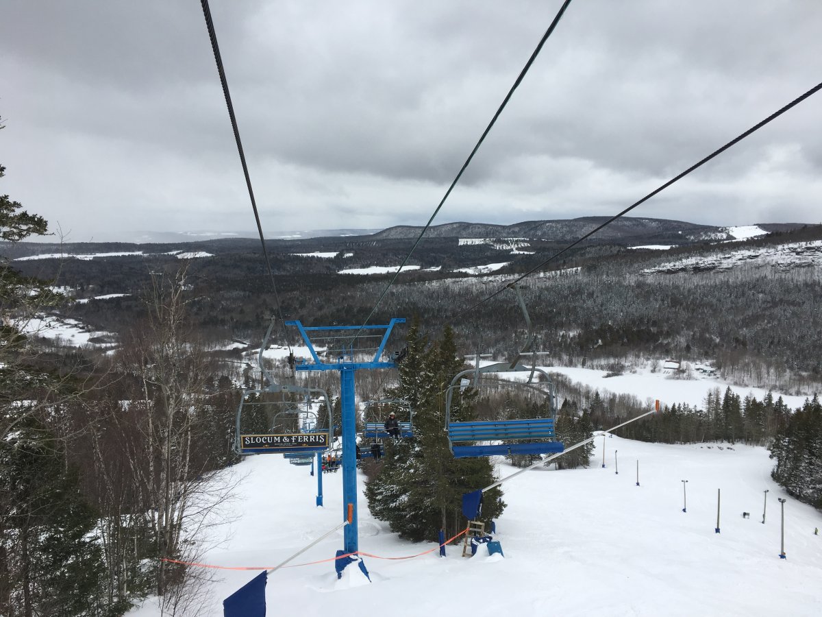 File - A nor'easter on March 22, 2018 produced perfect conditions at Poley Mountain in New Brunswick.