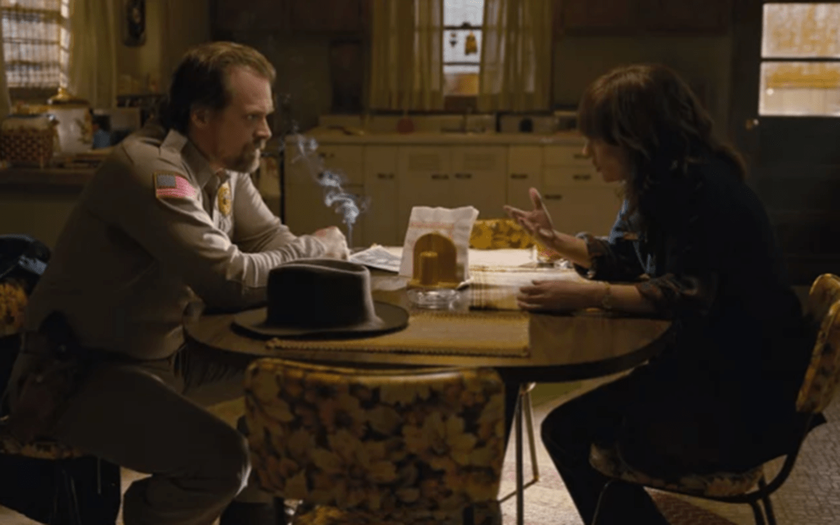 David Harbour as Chief Hopper and Winona Ryder as Joyce Byers in Netflix's 'Stranger Things.'.