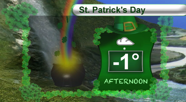 There is a good chance of snow on the way for St. Patrick’s Day.