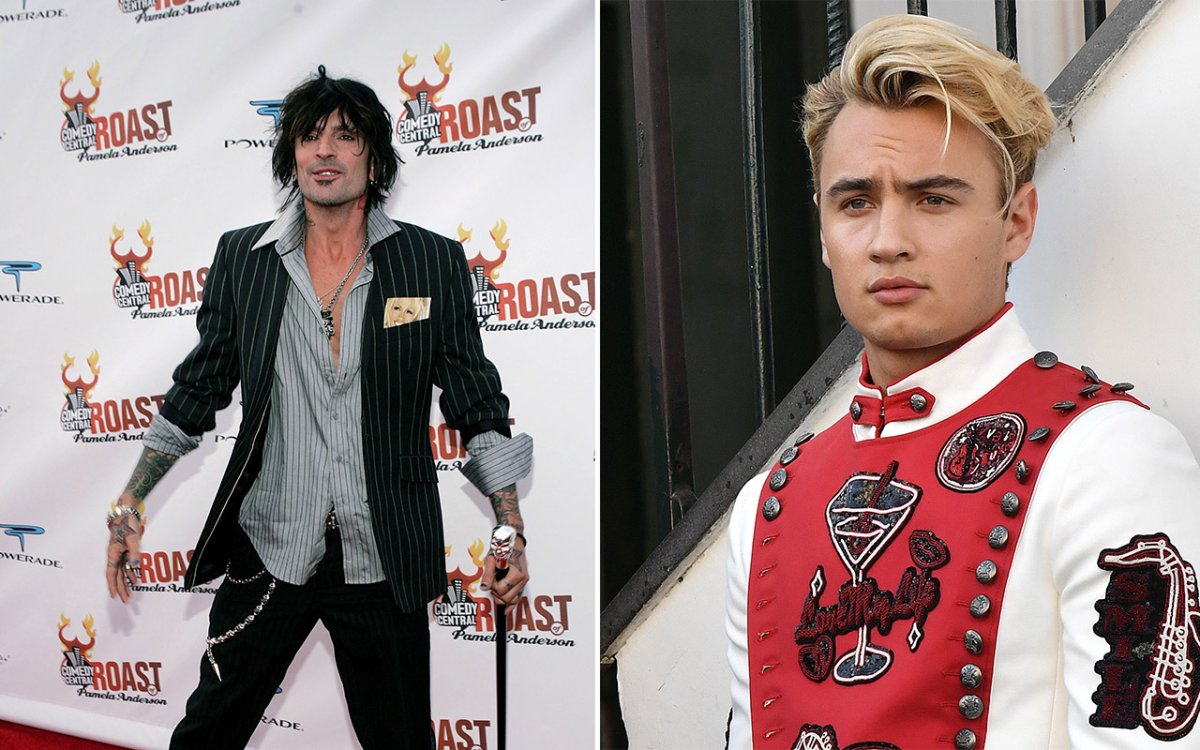 (L-R): Musician Tommy Lee and son Brandon Lee.