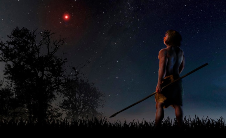 An artist's rendering of how the star may have appeared to our ancestors.