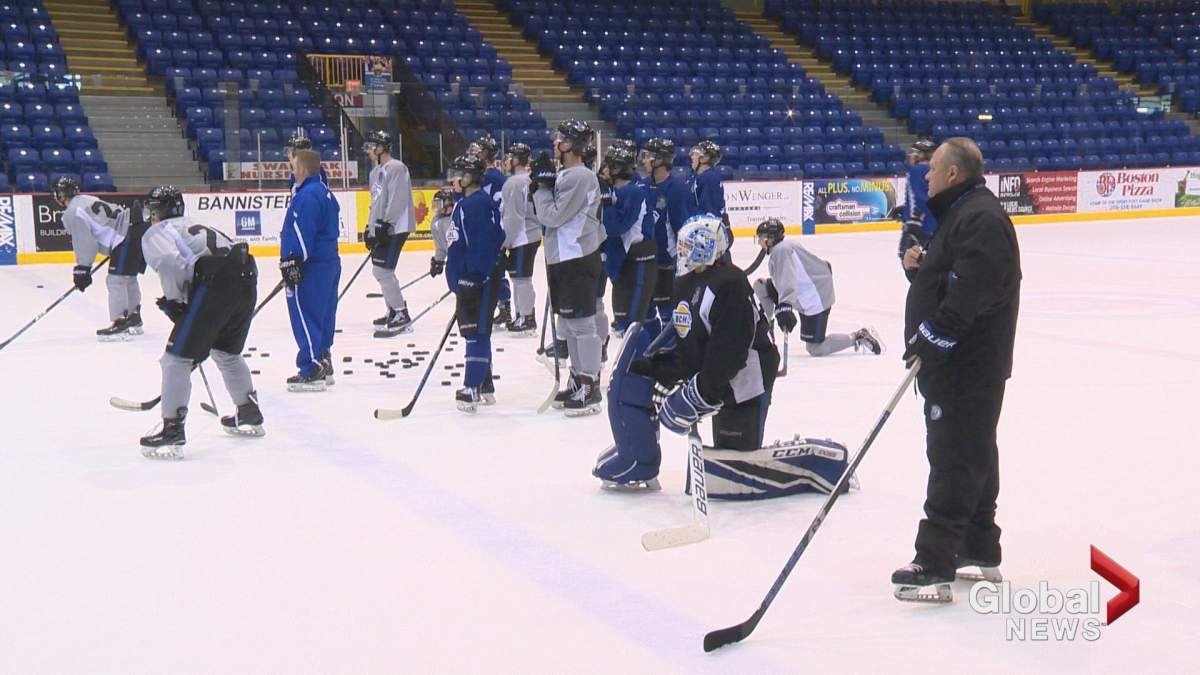 Vernon Vipers practicing ahead of game March 16, 2018.