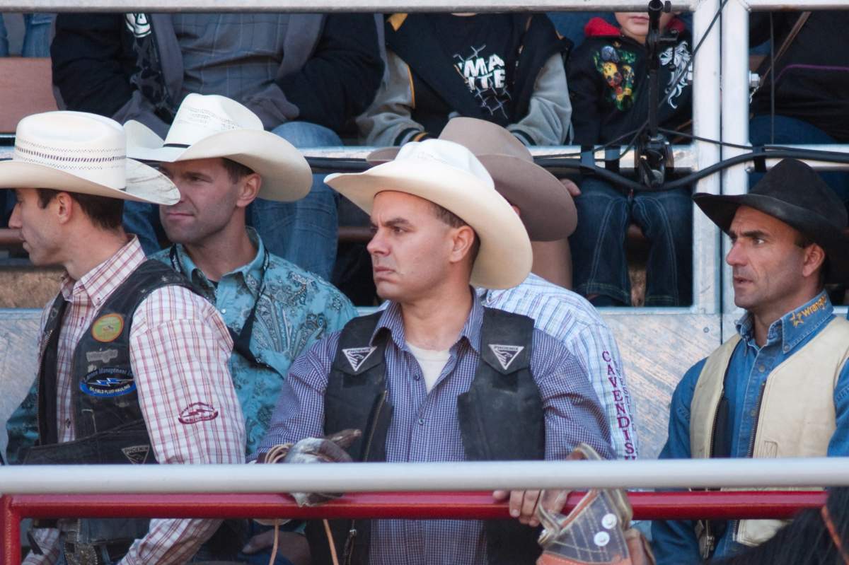 Cowboys checking out the competition, at the Festival Western de Saint Tite.