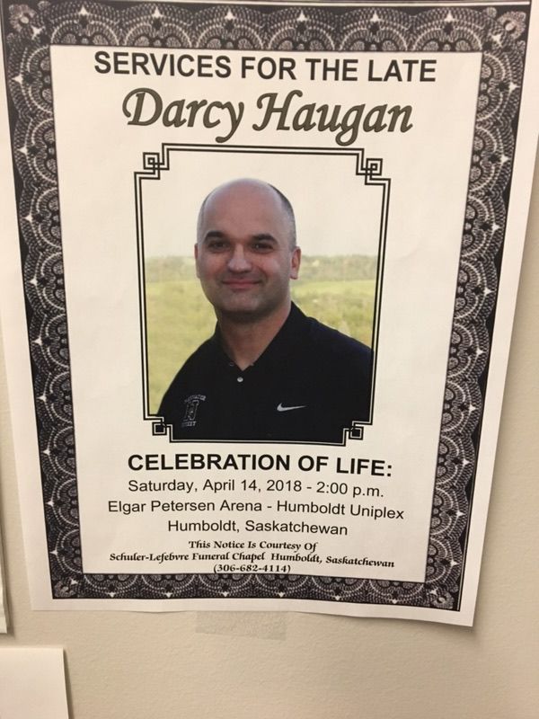 Coach Darcy Haugan was killed in the April 6, 2018 Humboldt Broncos bus crash.