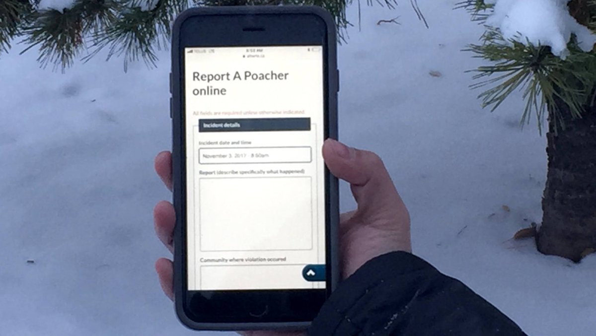 Alberta fish and wildlife enforcement offers report a poacher services online.