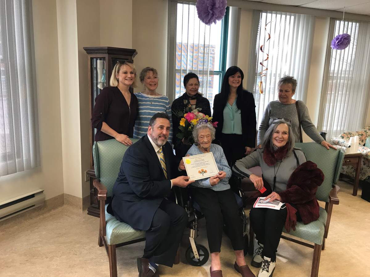 Rose Blanche Simpson celebrates her 100th birthday.