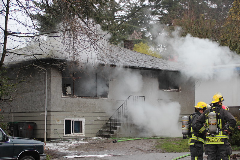 A fire broke out at a home in Surrey early Friday morning. (Credit: Shane MacKichan)