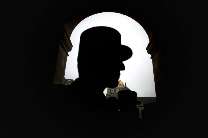 A file photo of a police officer in France. 