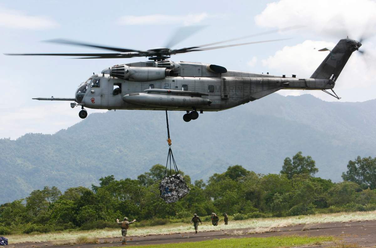 On Tuesday, April 3, 2018, a CH-53E Super Stallion similar to the one shown went down shortly after 2:30 p.m., during a training mission near El Centro, Calif., a few miles from the U.S.-Mexico border. 