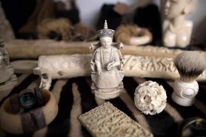 Ivory carvings seized by the U.K. Border Force at Heathrow Airport in November 2017.