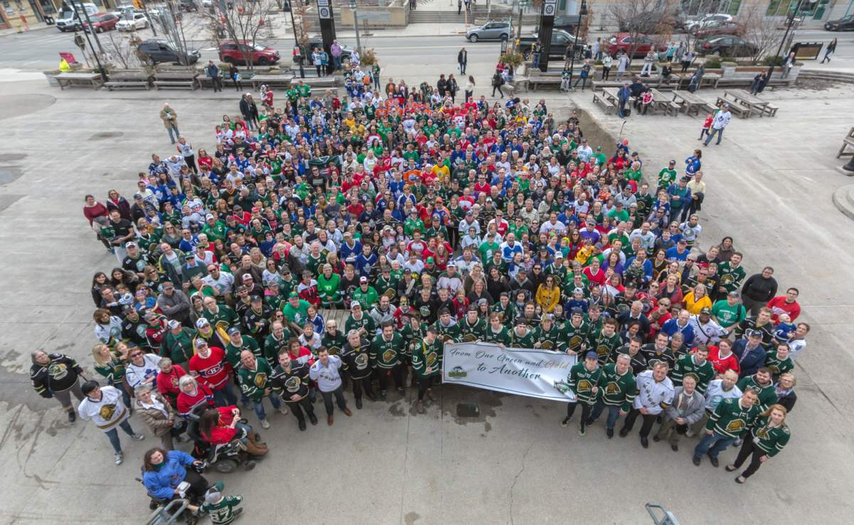 The community photo taken on Jersey Day by the London Knights.