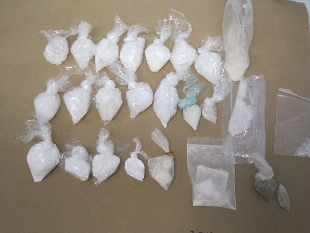 Surrey RCMP seized multiple packaged doses of suspected methamphetamine, cocaine, and fentanyl.