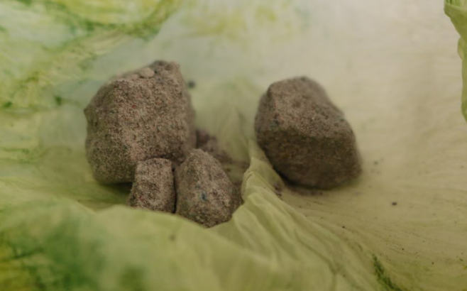 A drug known as purple heroin is shown in a photo provided by OPP.