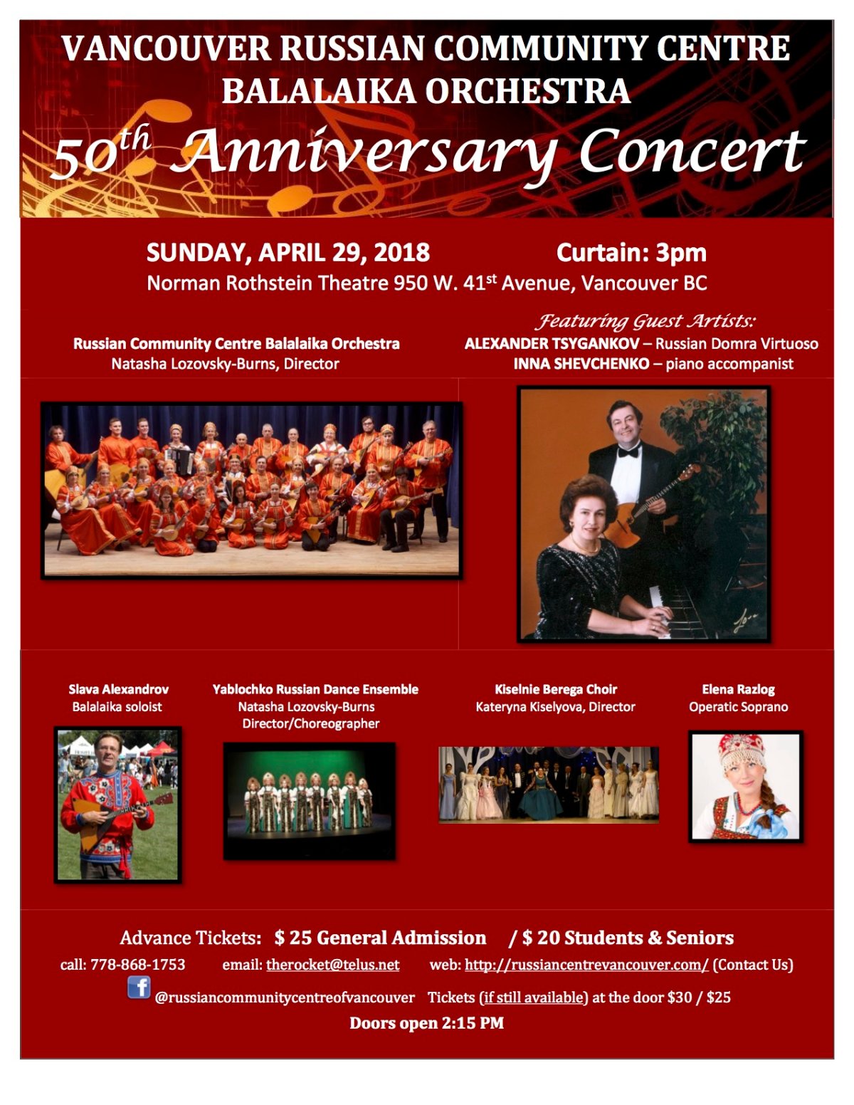 Russian Community Centre Balalaika Orchestra’s 50th Anniversary Concert
