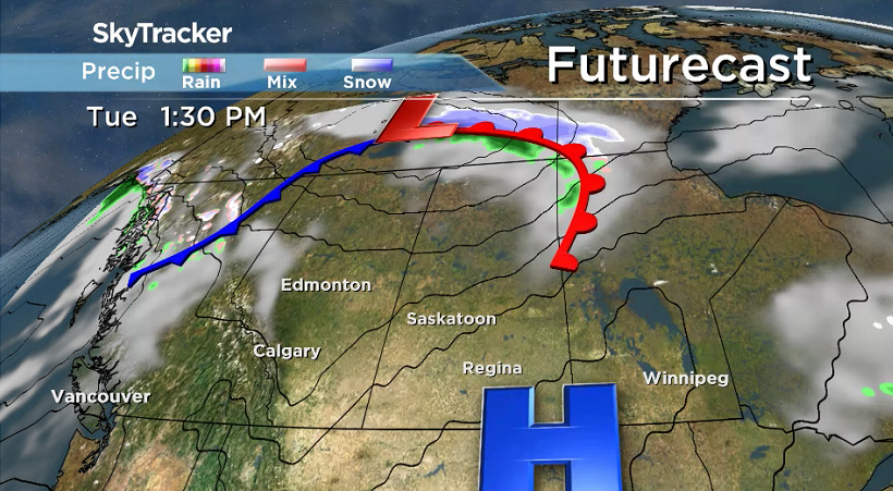 A high pressure system will keep skies clear over Saskatoon on Tuesday.