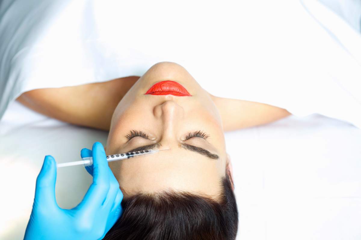 Stock photo of a woman receiving botox.