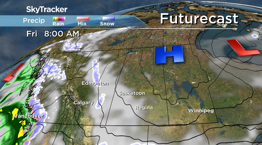 An arctic high pressure system will keep conditions cool on Friday.