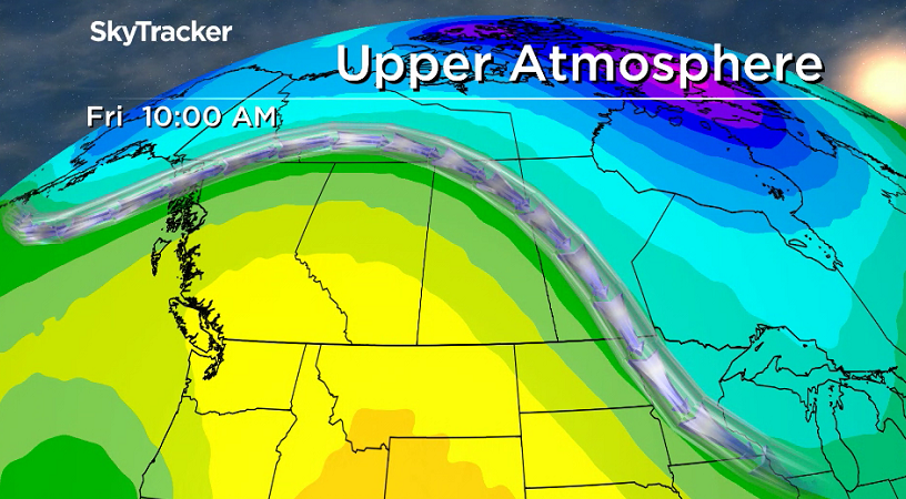 An upper ridge keeps conditions hot and sunny for the rest of the week.