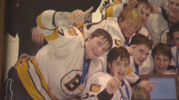 Jets captain Blake Wheeler celebrates a championship with the Breck Mustangs in 2004.