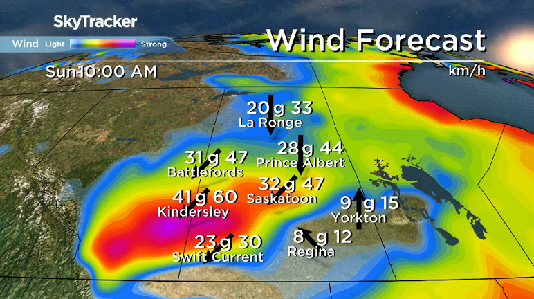 Breezy northeasterly winds cool us back down during the day on Sunday.