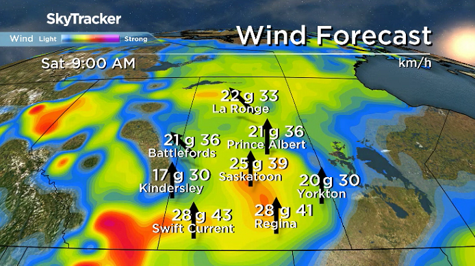 Breezy southerly winds kick in to help warm us up on Saturday.