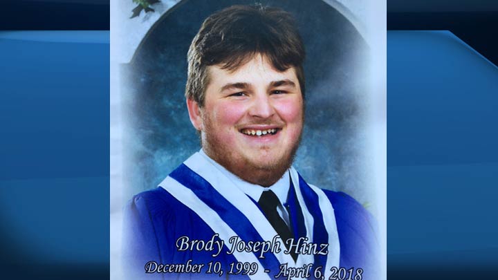 Brody Hinz was one of 16 people who died after a truck and a bus taking the Humboldt Broncos to a playoff game collided at a rural intersection on April 6.