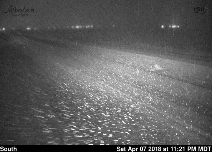 RCMP are warning of poor driving conditions near Brooks, Alta. Saturday night.