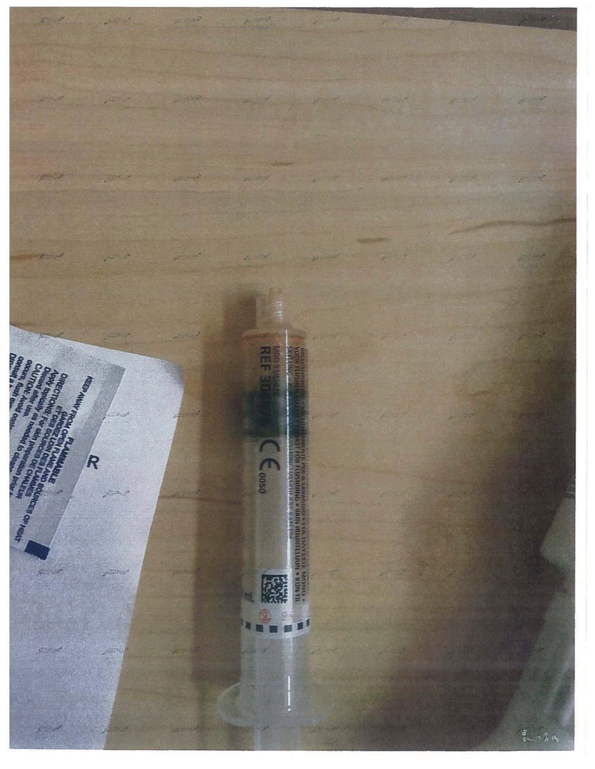 A syringe was located in Trevor Burke's hospital room.