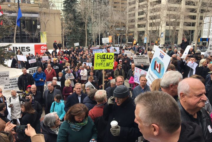 Thousands of Calgary protesters loudly demand B.C. stop blocking Trans ...