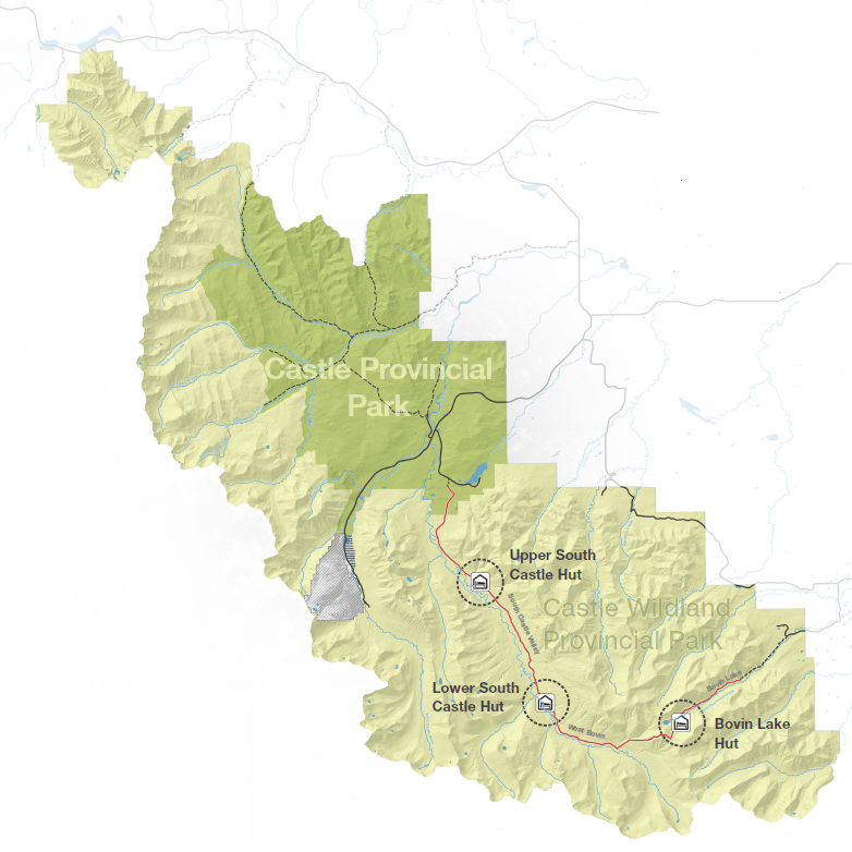 Three huts that are connected by trails are scheduled to be open by fall 2018 in Castle Wildland Provincial Park.