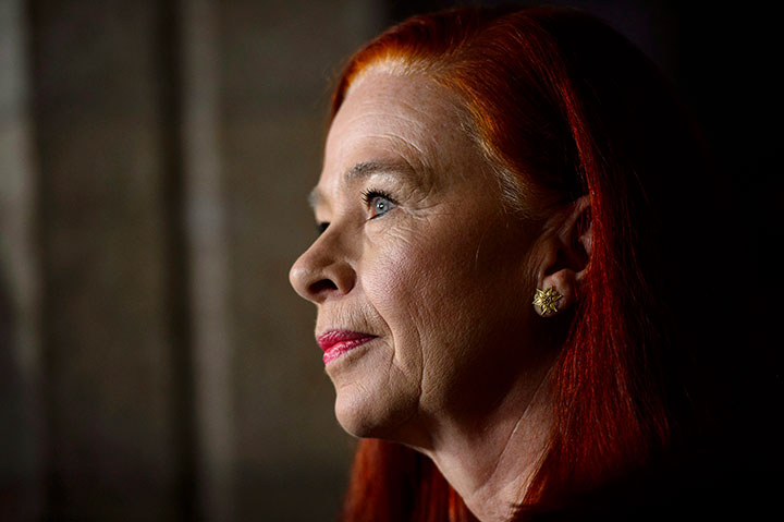 Catherine Tait, looks on as Heritage Minister Melanie Joly announces that Tait is the new president and CEO of CBC/Radio-Canada during a press conference in the foyer of the House of Commons on Parliament Hill in Ottawa on Tuesday, April 3, 2018. 