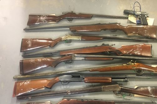 5 rifles, 5 shotguns and a handgun turned into City Of Kawartha Lakes Police.