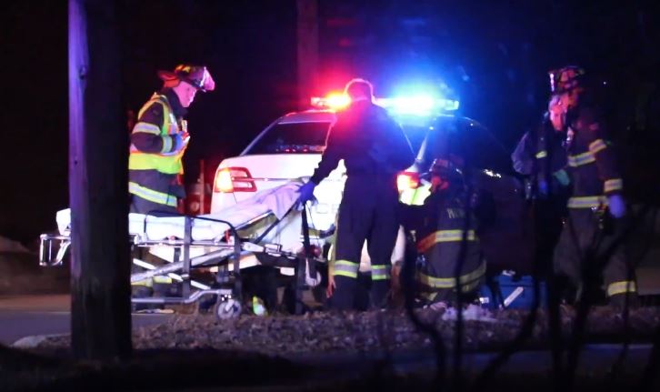 A man was struck by an RCMP vehicle in Moncton on Sunday night. 