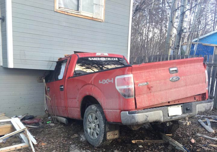 La Ronge RCMP say a stolen truck collided with a house in northern Saskatchewan.