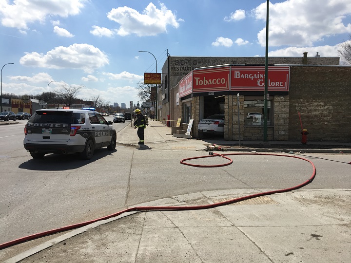 Main Street closed to traffic for a crash involving a Winnipeg police cruiser.