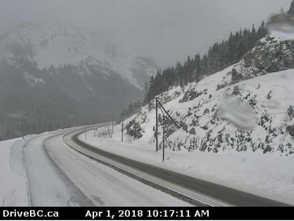 Snowfall alerts for interior B.C. highways - image
