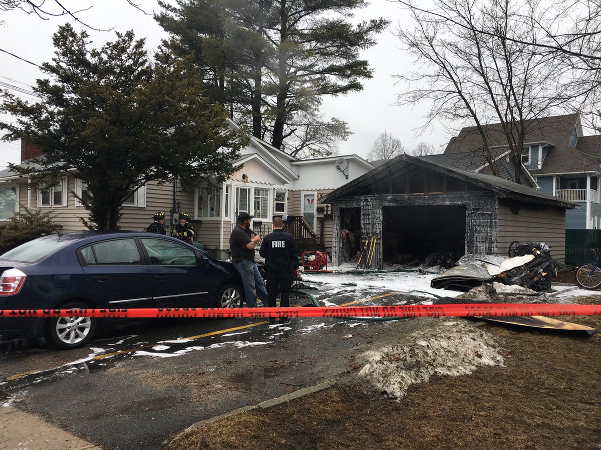 A fire in Fredericton on Tuesday heavily damaged a garage.