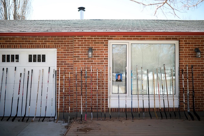 The home of Evan Thomas’ grandparents became a memorial in Brandon after Evan died in the Humboldt Broncos bus crash on April 6.