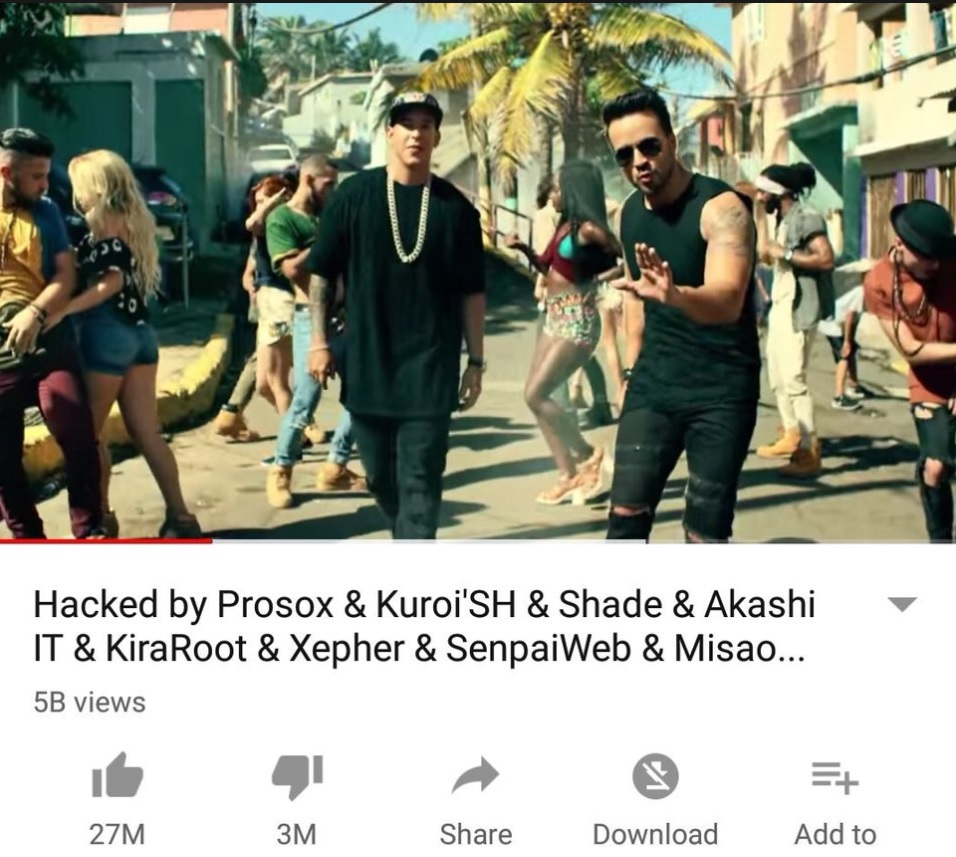 YouTube hack hits popular music videos, deletes ‘Despacito’ video with over 5 billion views - image