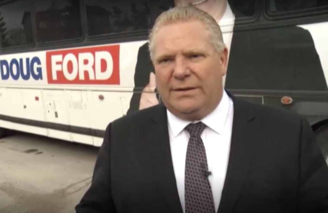 Ontario PC Leader Doug Ford makes a campaign stop in Kingston, Ont., on April 17, 2018.