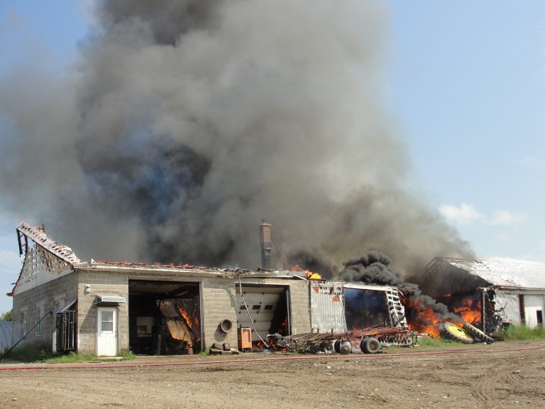 A fire in July 2017 destroyed a garage and repair shop that was part of the monastery’s farm operation.