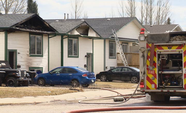Saskatoon emergency services were called to a duplex fire in the 200-block of Lochrie Crescent on Wednesday.