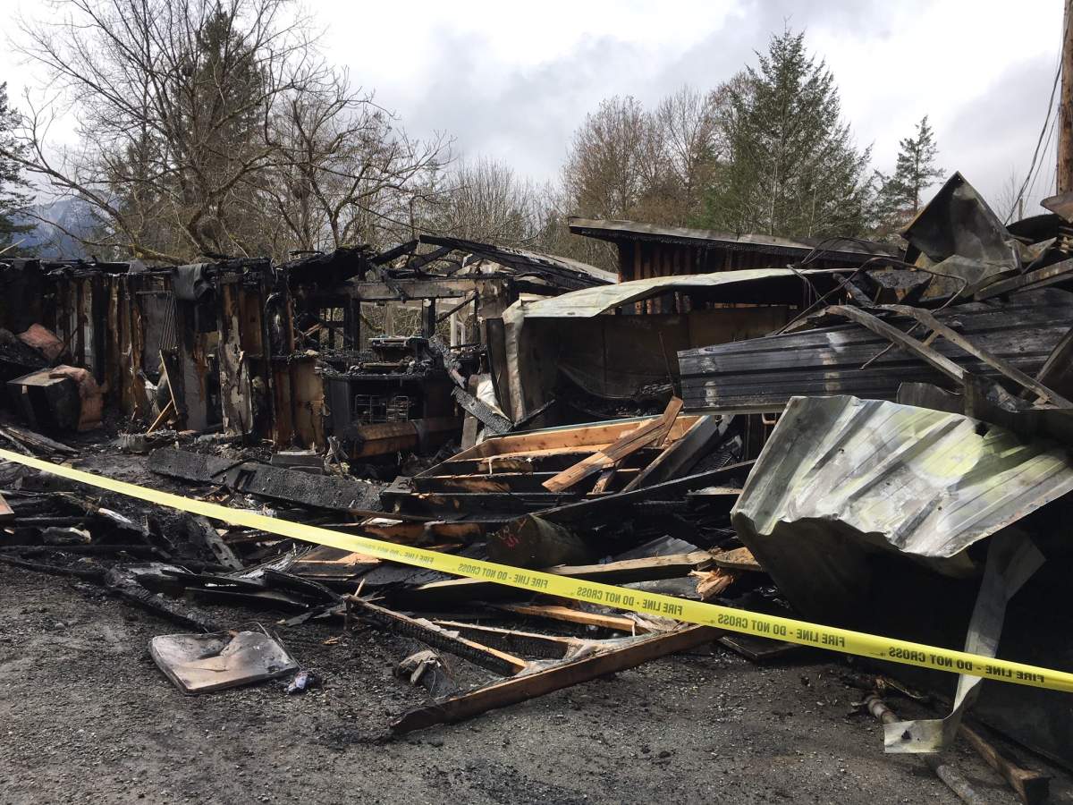 Fire gutted Fergie’s Cafe on Squamish Valley Road.