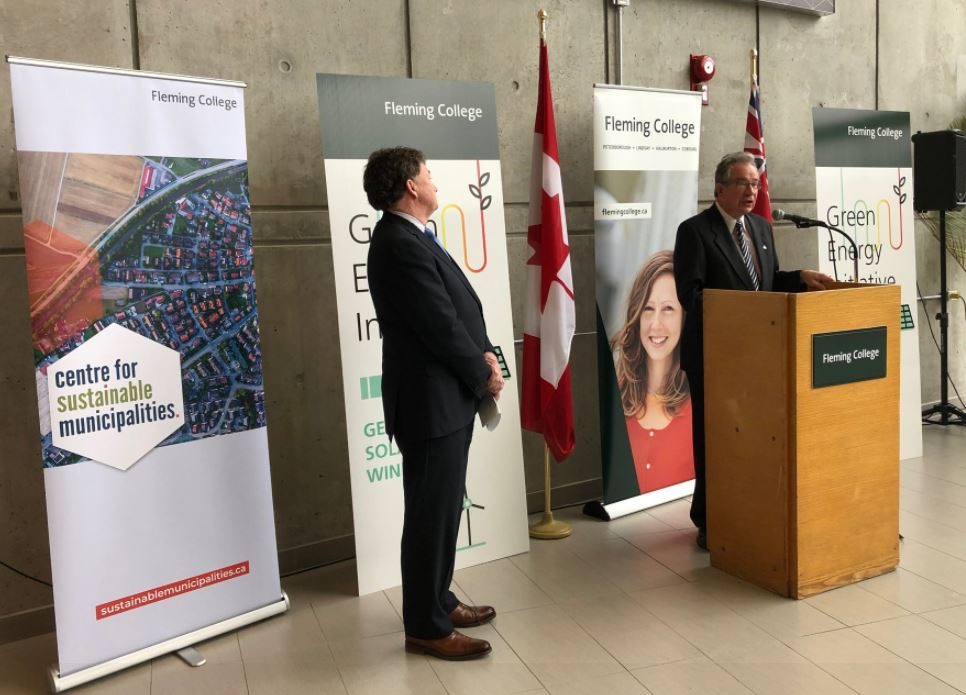 The province is providing more than $12 million to Fleming College in Peterborough to address greenhouse emissions.