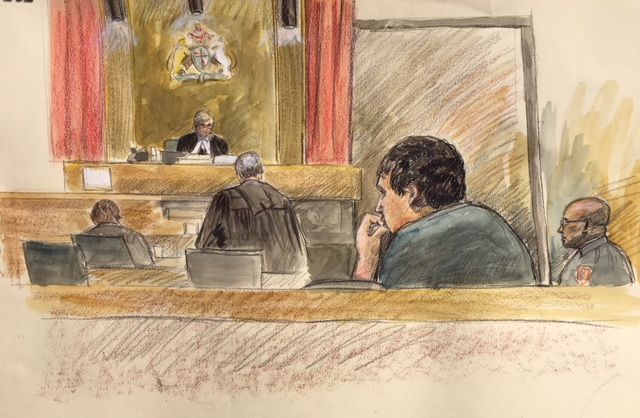 Courtroom sketch of Gabriel Klein.