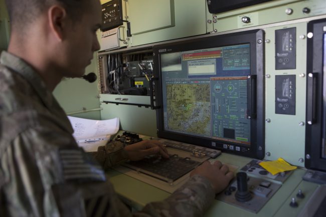 A US Army soldier  monitors a surveillance drone from a control room at Forward Operating Base, Shank Logar Province, Afghanistan, May 8, 2013. In an open letter published April 4, 2018, Google employees expressed concern the company's involvement in Project Maven could contribute to drone warfare operations.
