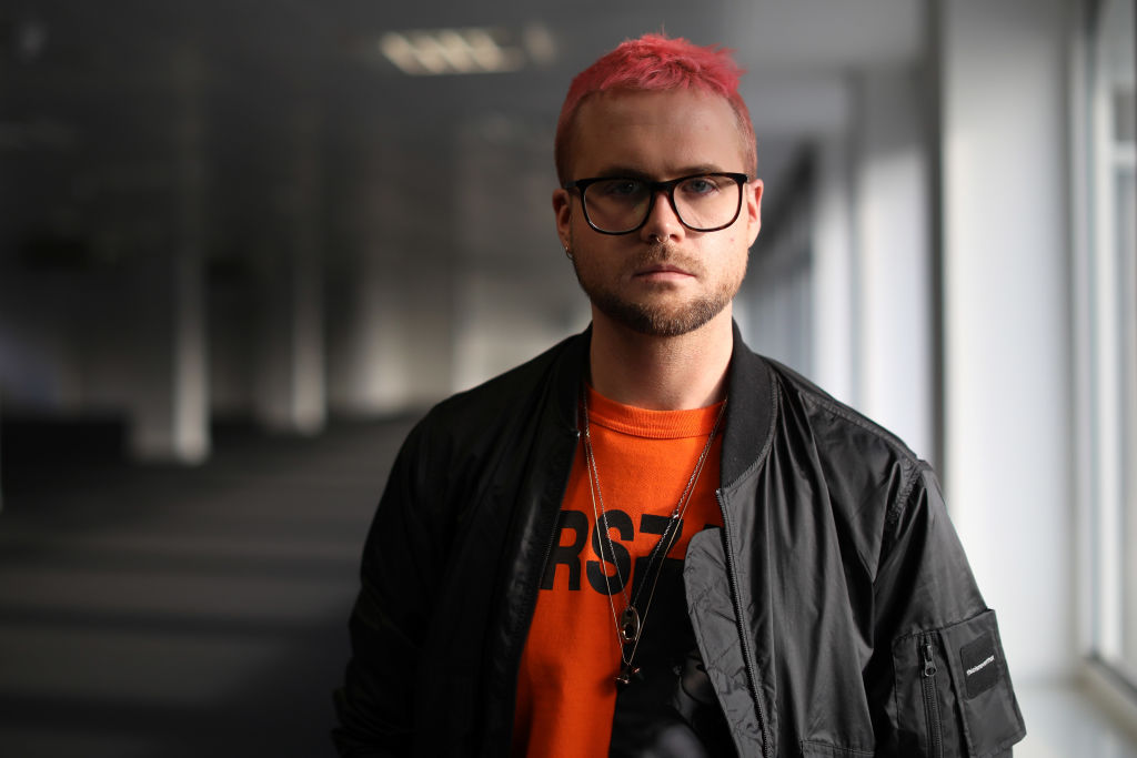 Whistleblower Christopher Wylie holds a press conference in London in this file image from March, 2018. 