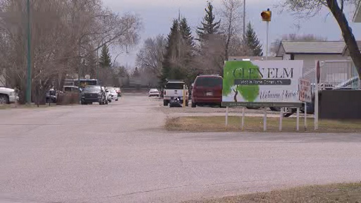 Regina police are searching for suspects after a group broke into a trailer in the Glen Elm Trailer Court. .