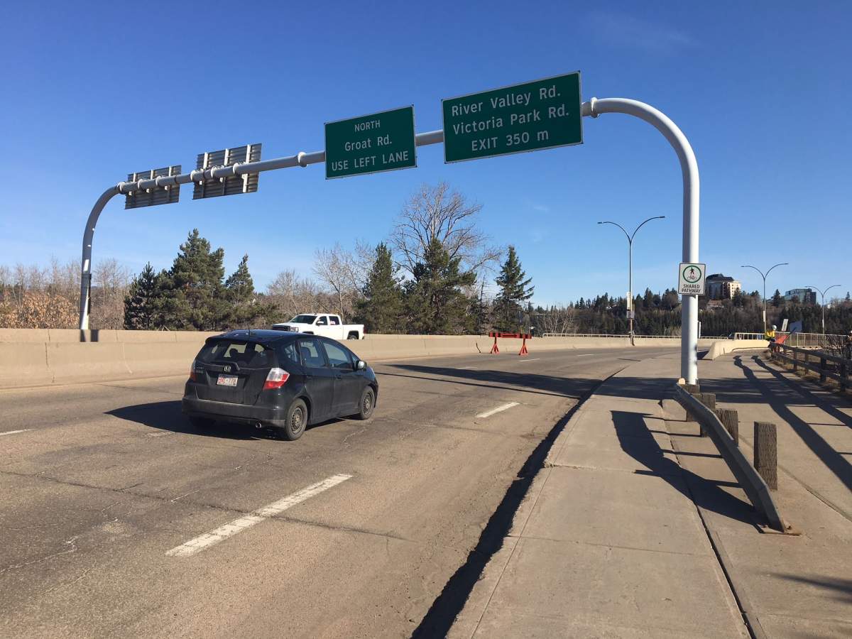 File photo of the Groat Road Bridge on Monday, April 23, 2018.