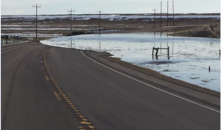 Local flooding has forced the closure of Highway 36 in southern Alberta.